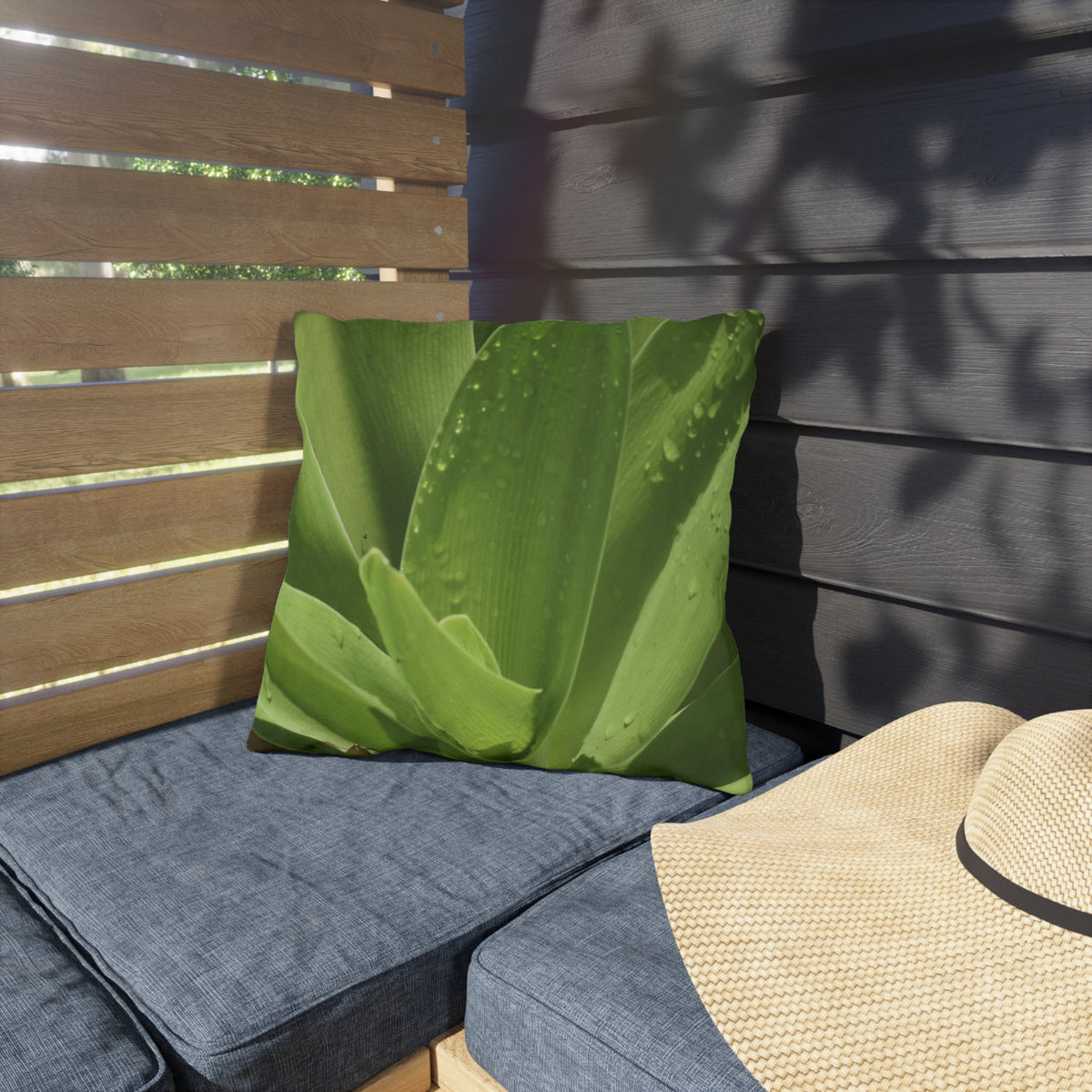 Outdoor Pillow "Green Leaves" a Photograph by  Kim A. Bailey - Choice of 4 sizes