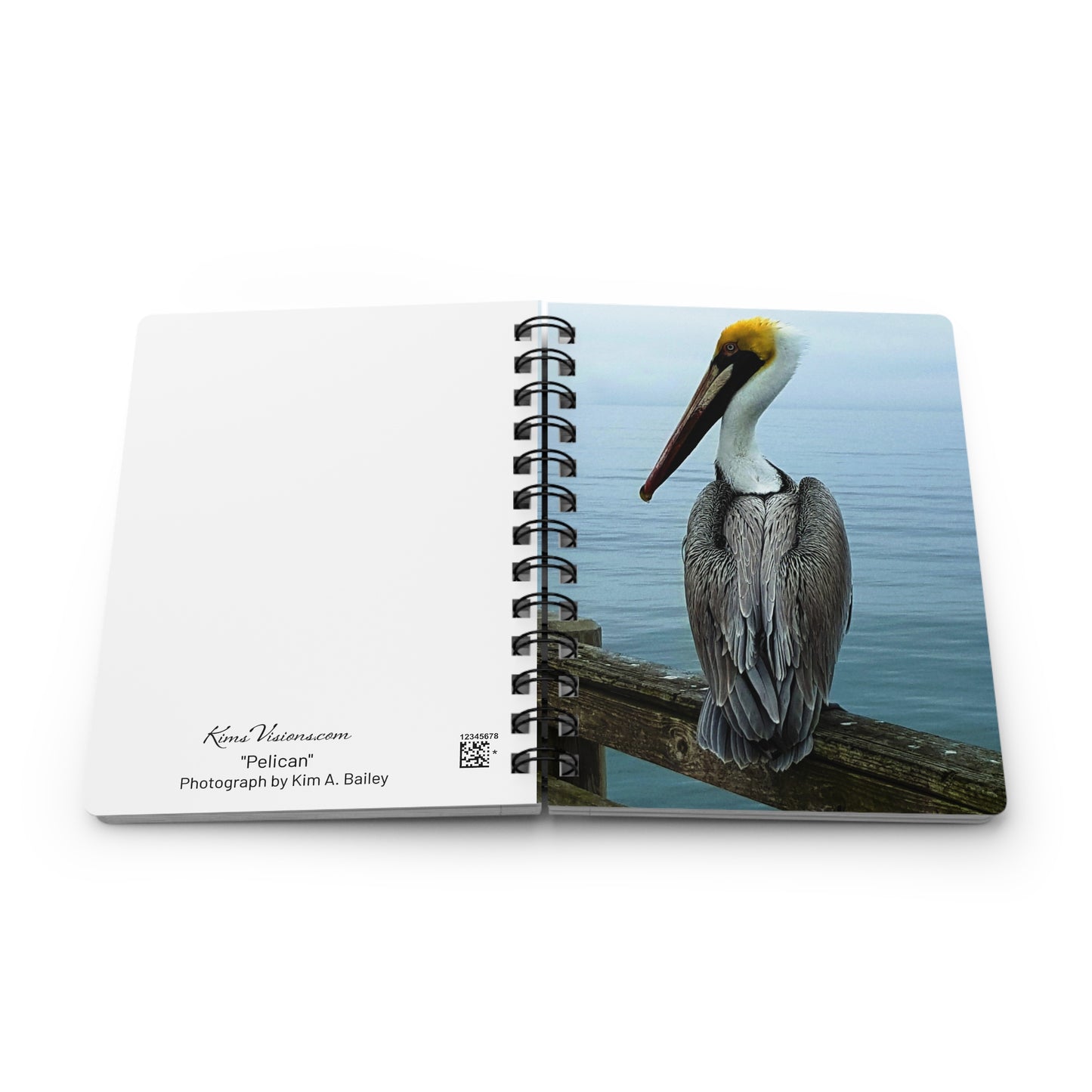 Spiral Notebook - Ruled Line - "Pelican" by Kim Bailey