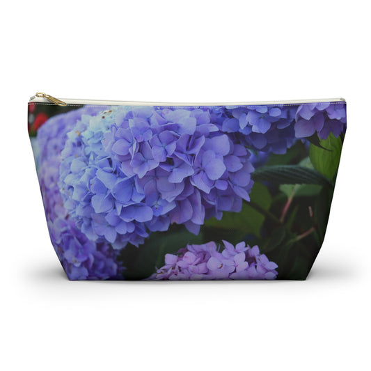 Blue Hydrangeas Accessory Pouch - Botanical Cosmetic Bag, Travel Organizer, Gift for Her, Nature-Inspired Storage, Makeup Case