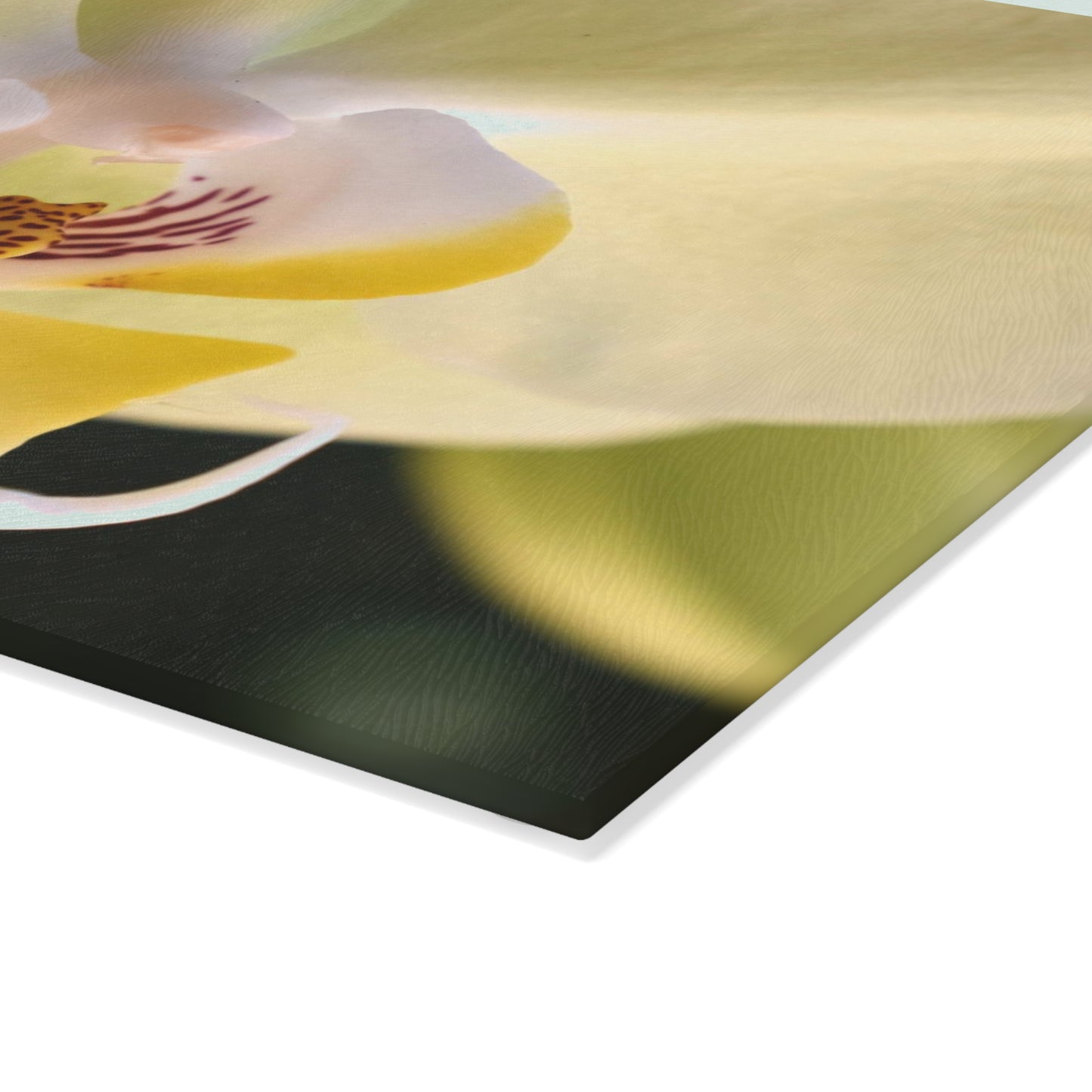Yellow Orchid Glass Cutting Board - Floral Kitchen Decor