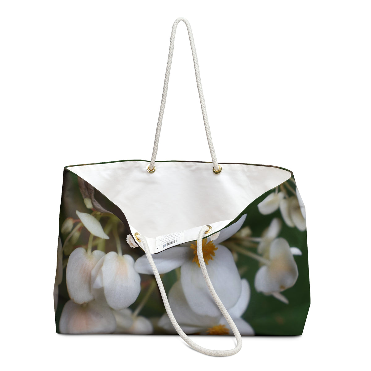 Weekender Tote Bag - “White Begonias” by Kim A. Bailey