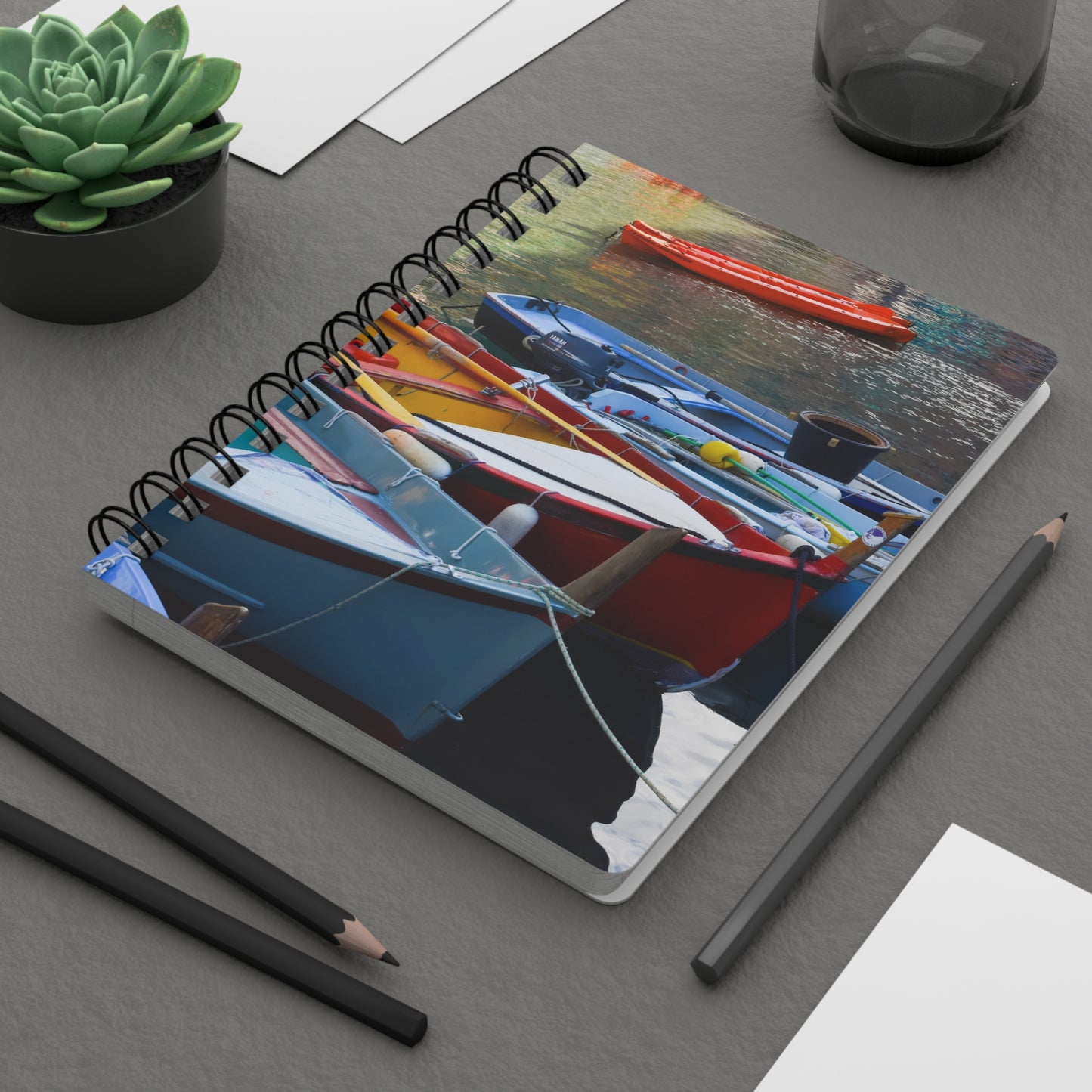 Spiral Notebook - Ruled Line - "Fishing Boats" by Kim Bailey