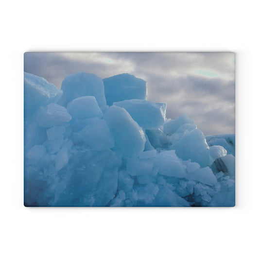Blue Ice Photo Glass Cutting Board - Arctic Iceberg Kitchen Décor