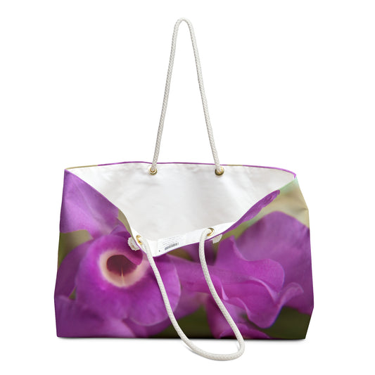 Tote Bag Purple Orchids Printed Weekender