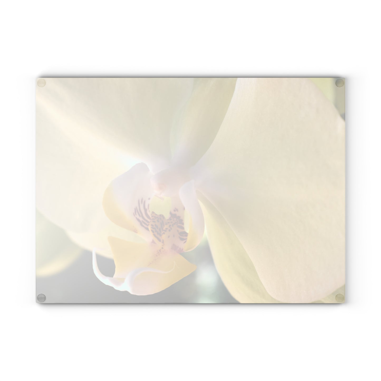Yellow Orchid Glass Cutting Board - Floral Kitchen Decor