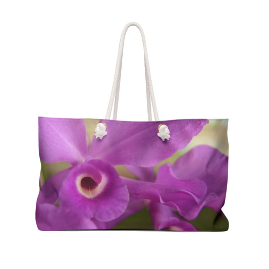 Tote Bag Purple Orchids Printed Weekender