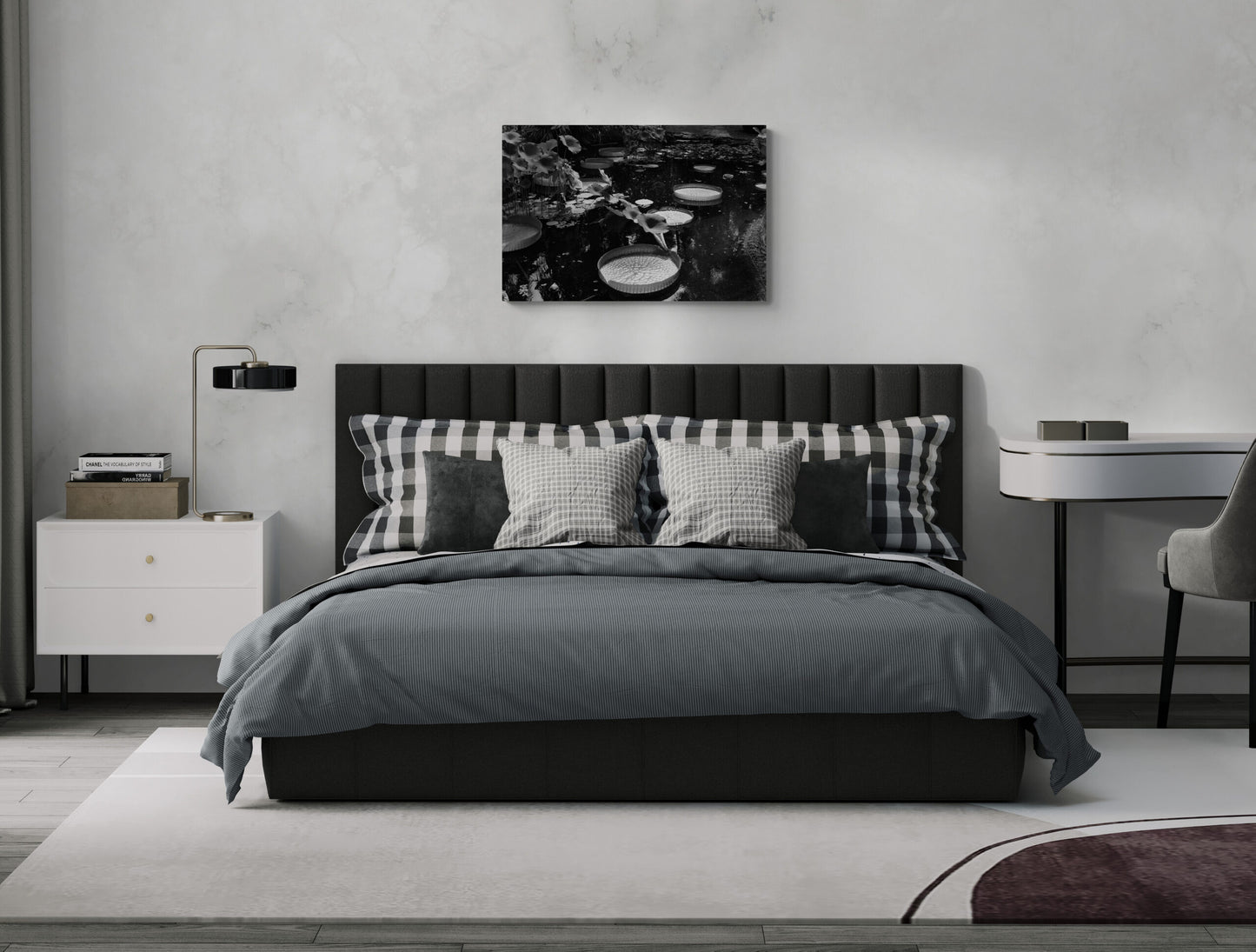 Black and White Giant Lily Pads, Original Photograph by Kim A. Bailey