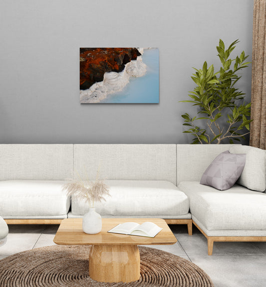 Blue Lagoon Silicon Original Photograph by Kim A. Bailey Hanging in a living room
