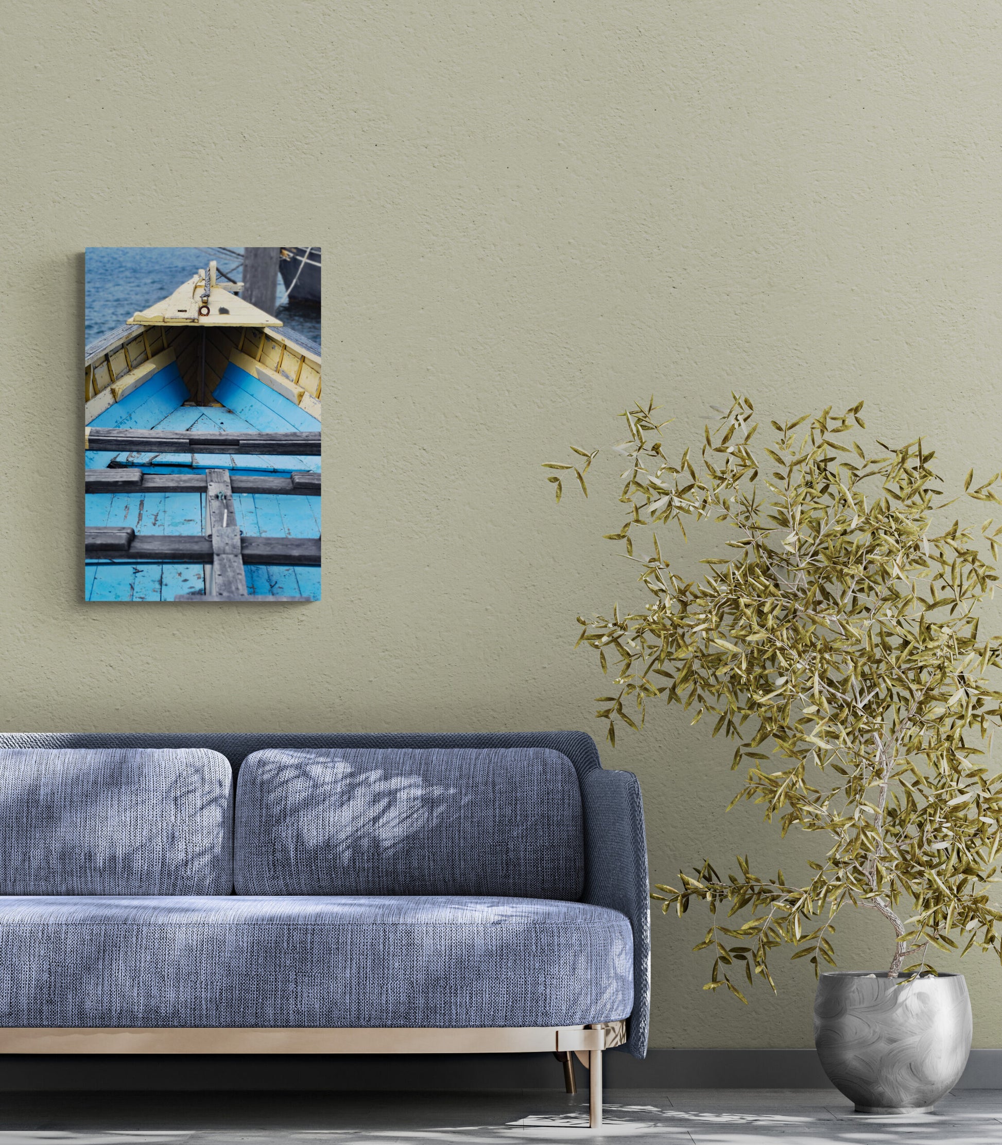  Blue and Yellow Boat Original Photograph by Kim A. Bailey