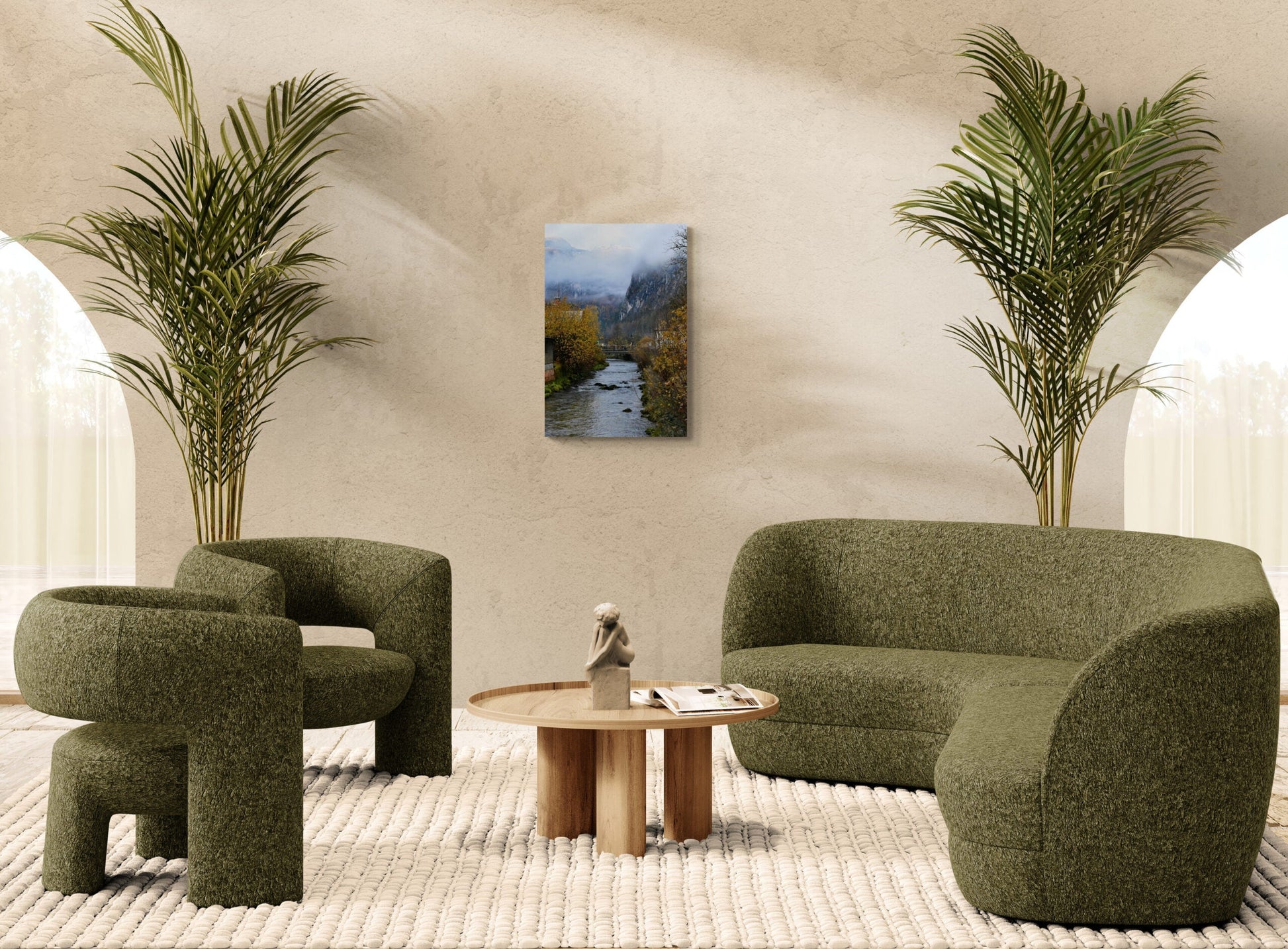 Bridge Over River in Hallstatt Original Photograph by Kim A. Bailey Hanging in a casual space