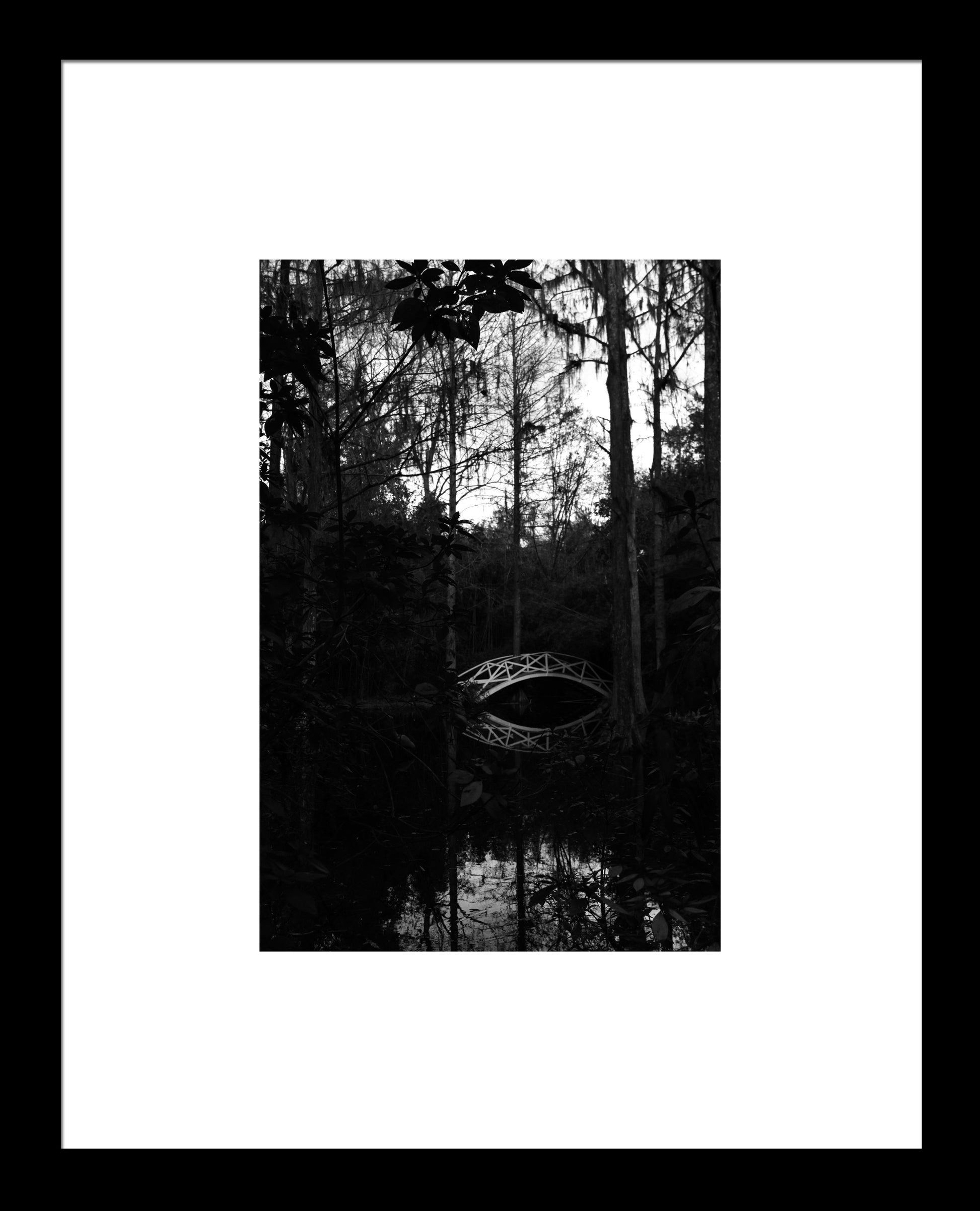 Bridge at Magnolia Gardens (B/W) Original Photograph by Kim A. Bailey