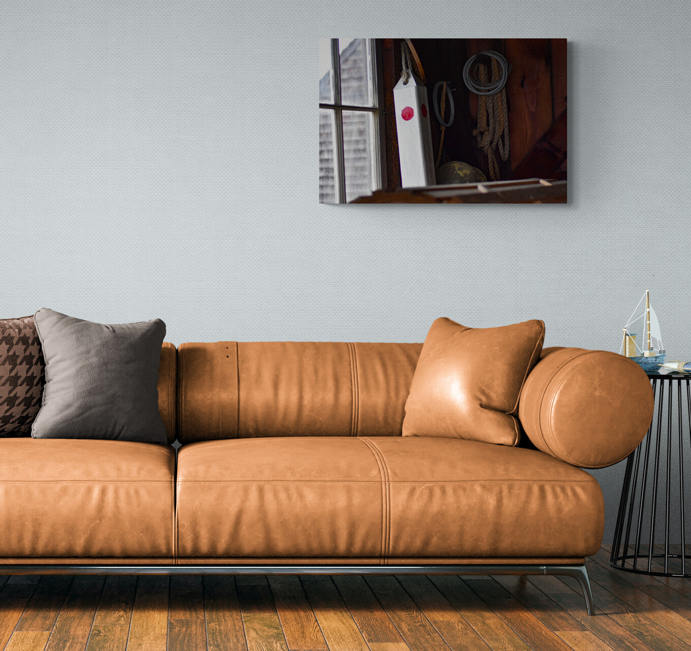Buoy_and_Rope Original Photograph by Kim A. Bailey Hanging over a large leather couch