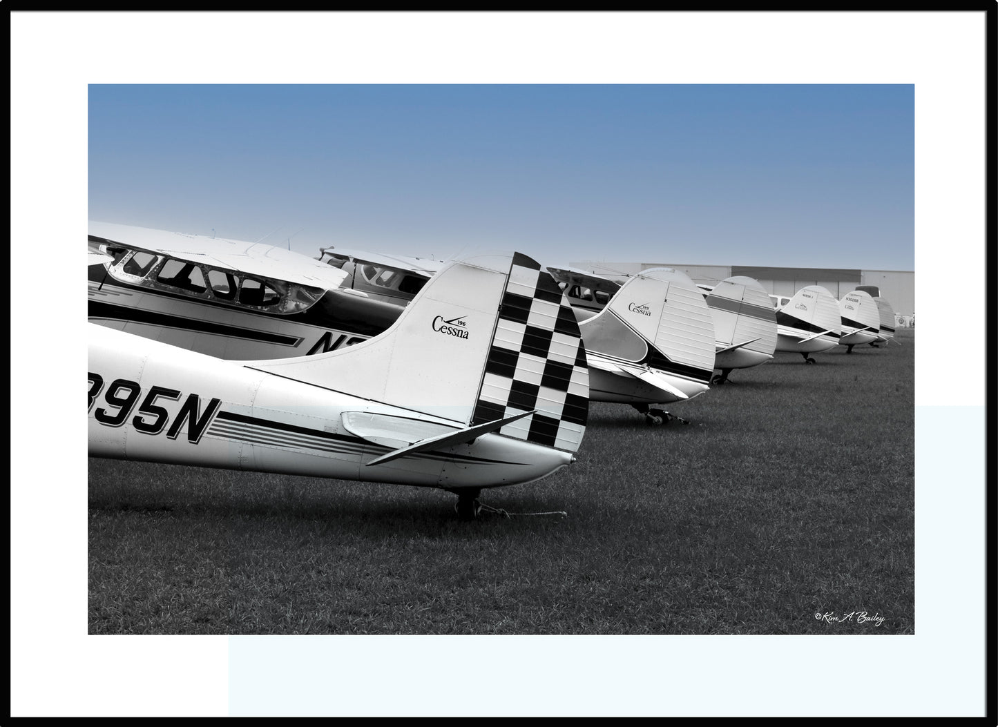 Black and White Cessnas Under Blue Sky