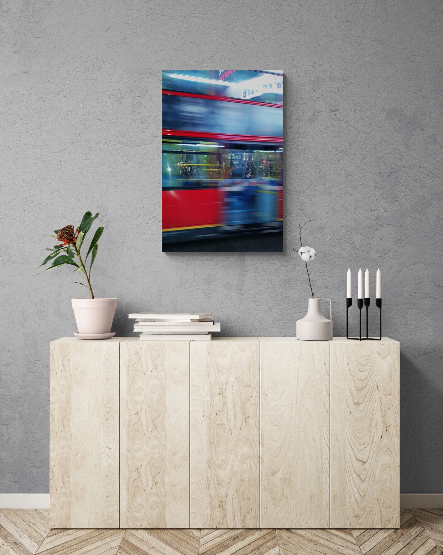  Double Deck, Original Photograph by Kim A. Bailey Hanging Over a Credenza