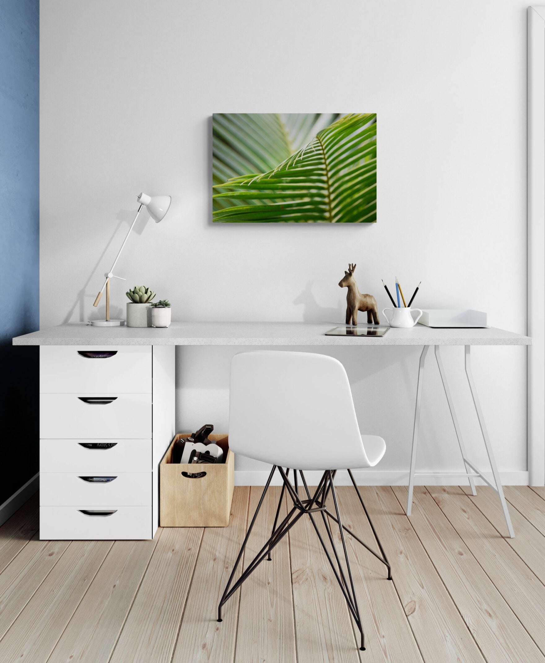 Green-Croton Original Photograph by Kim A. Bailey hanging in a home office