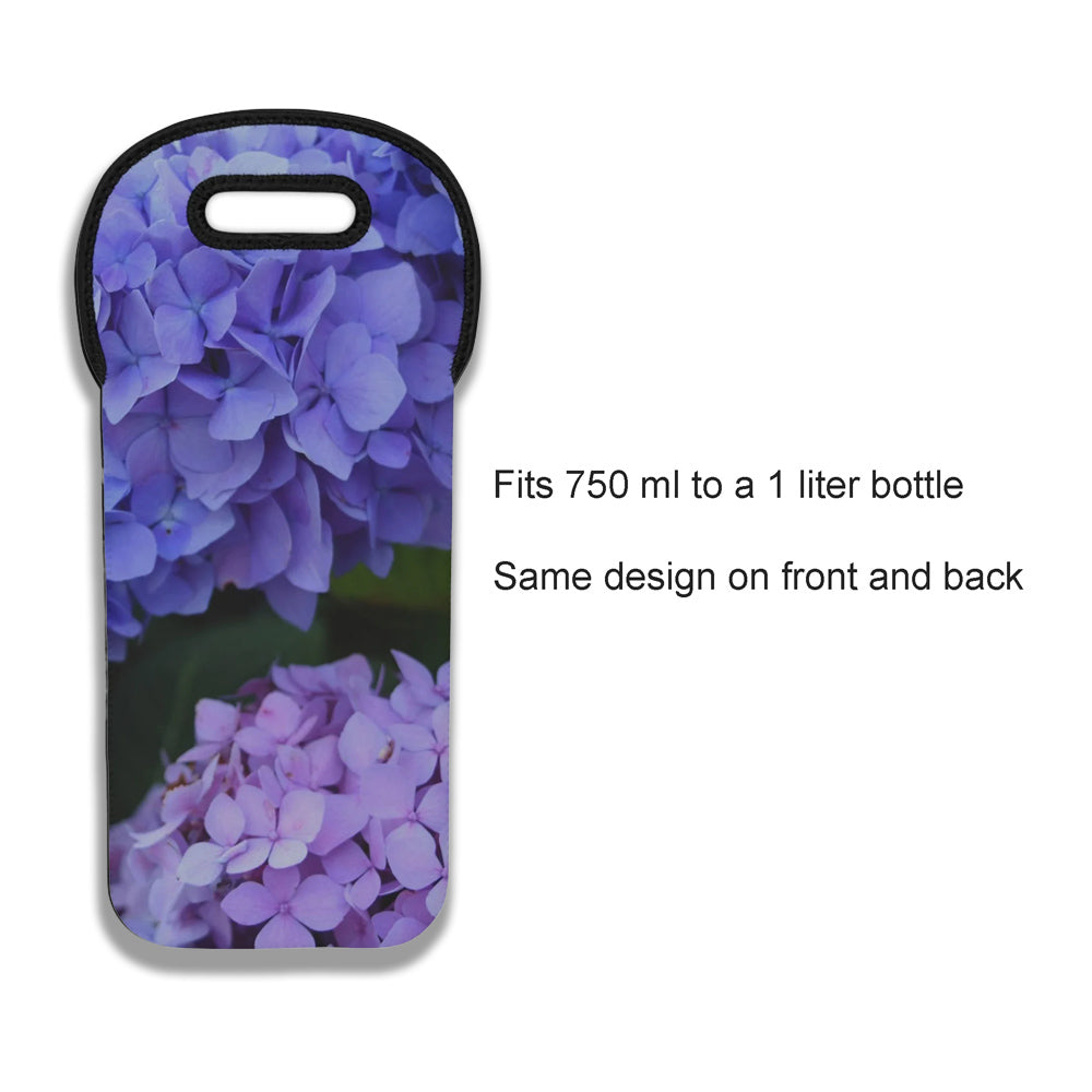 Wine Tote Bag, "Blue Hydrangeas" Photograph by Kim A. Bailey