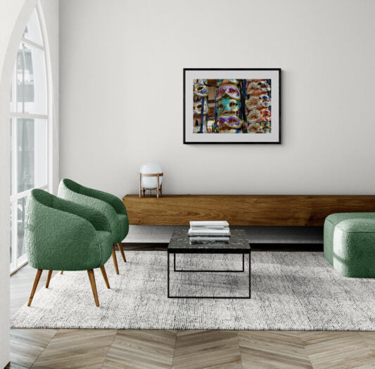 Italian_Masks_Original_Photograph_by_Kim_A._Bailey Hanging on the Wall in a contemporary setting