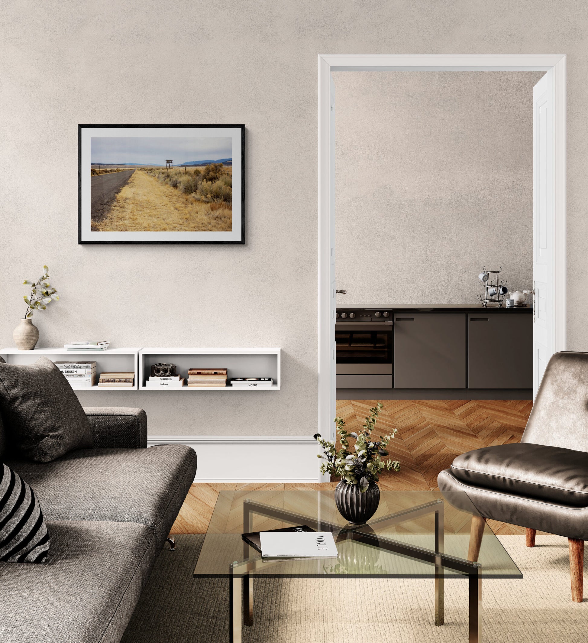 Johns-Valley-Road Original Photograph by Kim A. Bailey Hanging in a modern living room
