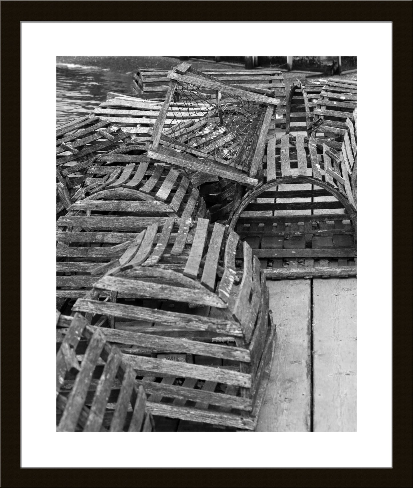 Lobster Traps Original Black and White Photograph by Kim A. Bailey