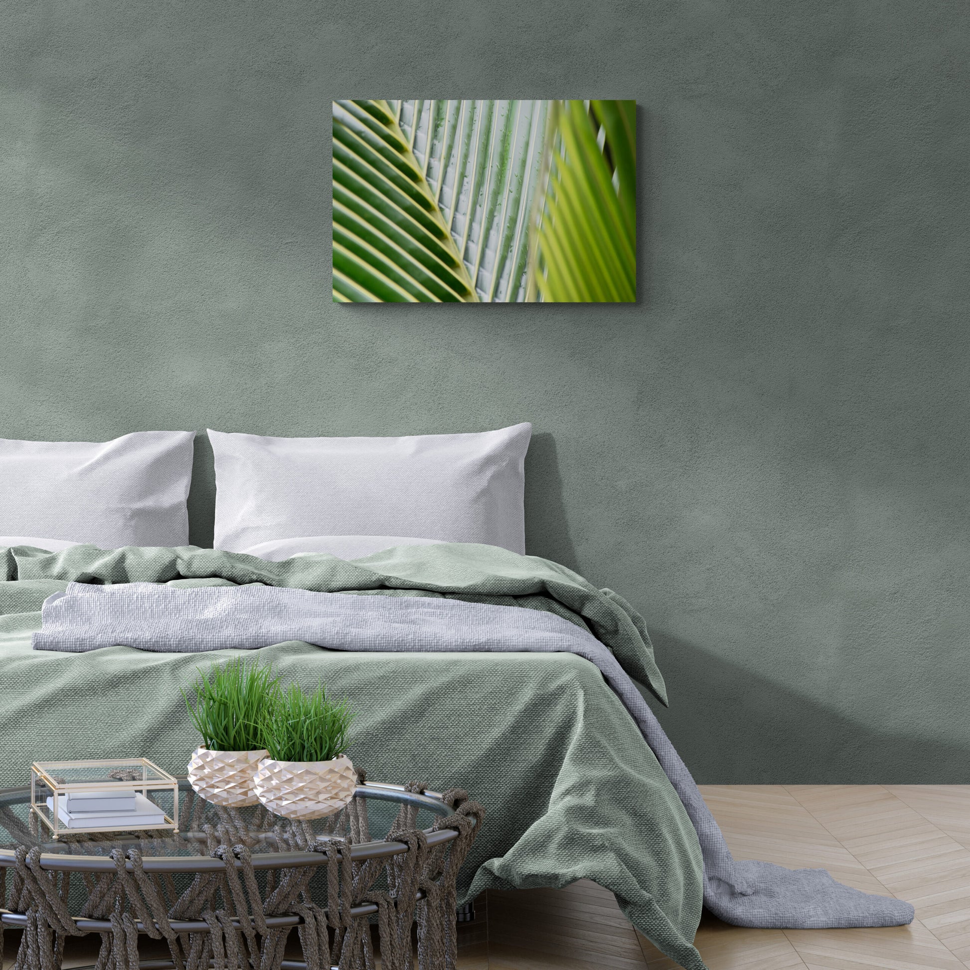 Minimalist Nature Photography Prints for a Contemporary Look "Lines of the Green Palm Frond"
