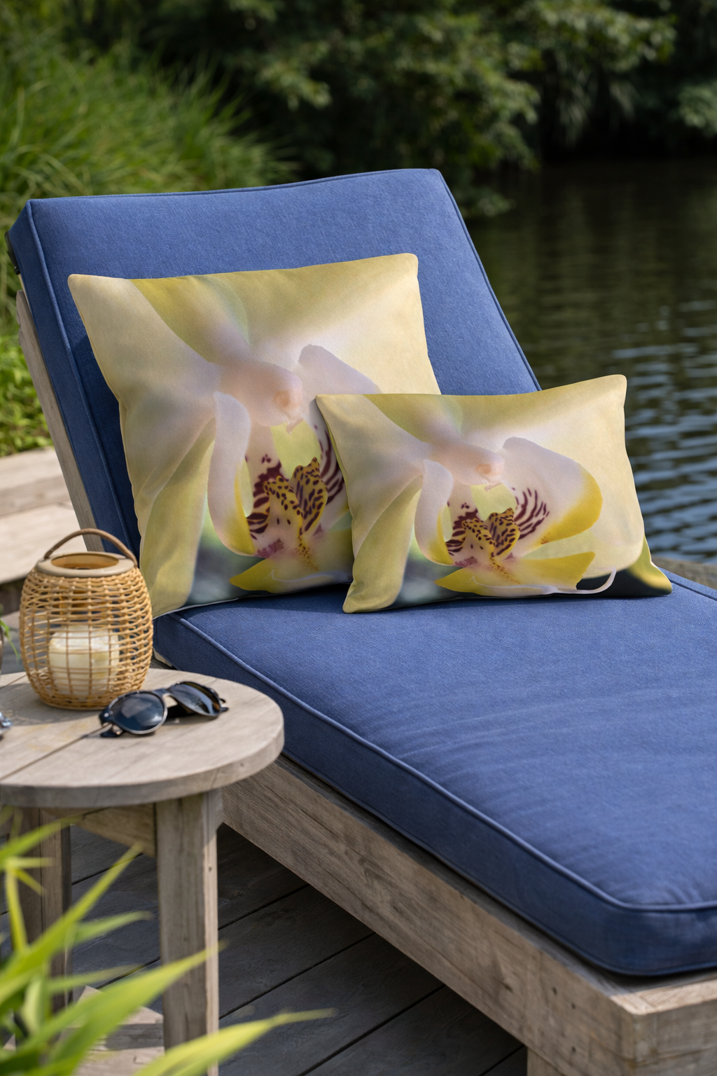 Outdoor Pillow "Green Phalaenopsis Orchid" Choice of 4 sizes