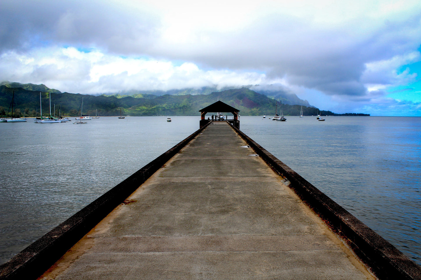 Waimea Pier at Hanalei Bay, Hawaii