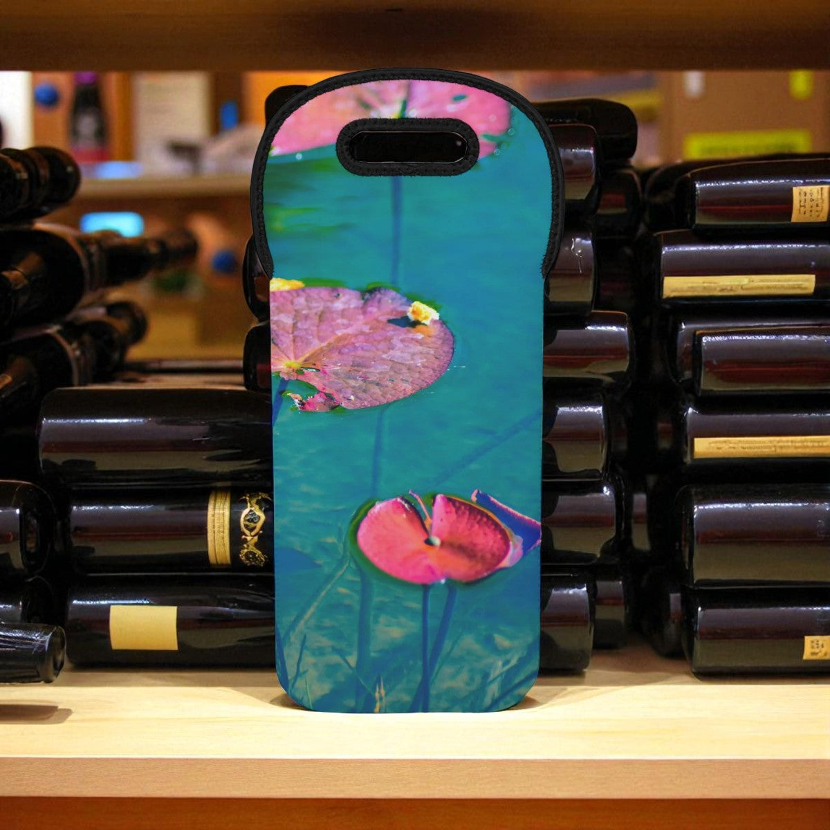 Pink_and_Green_Wine_Tote by Kim A.Bailey