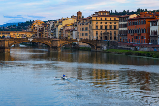 Rower on the Arno River - Italy