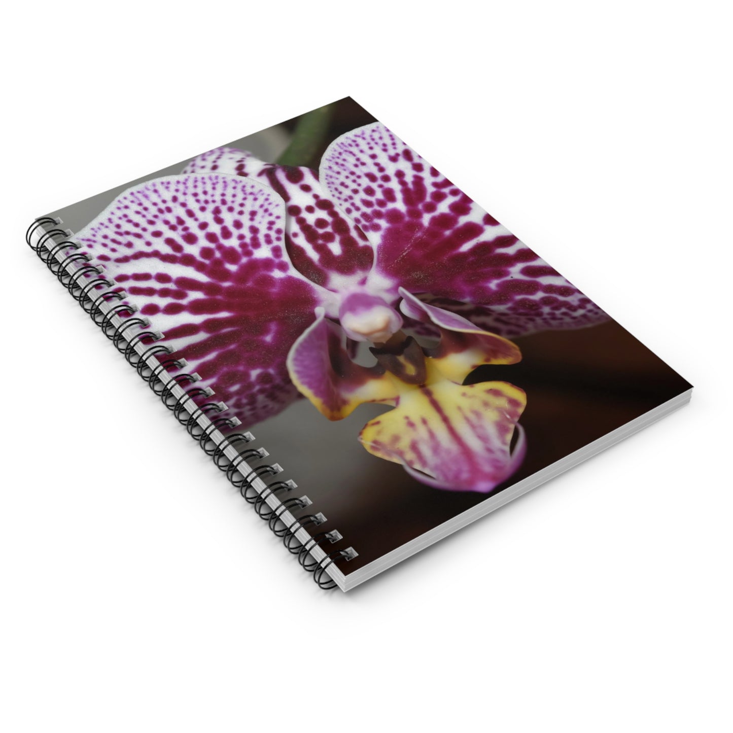 Ruled Line Spiral Notebook - Orchid Design by Kim Bailey