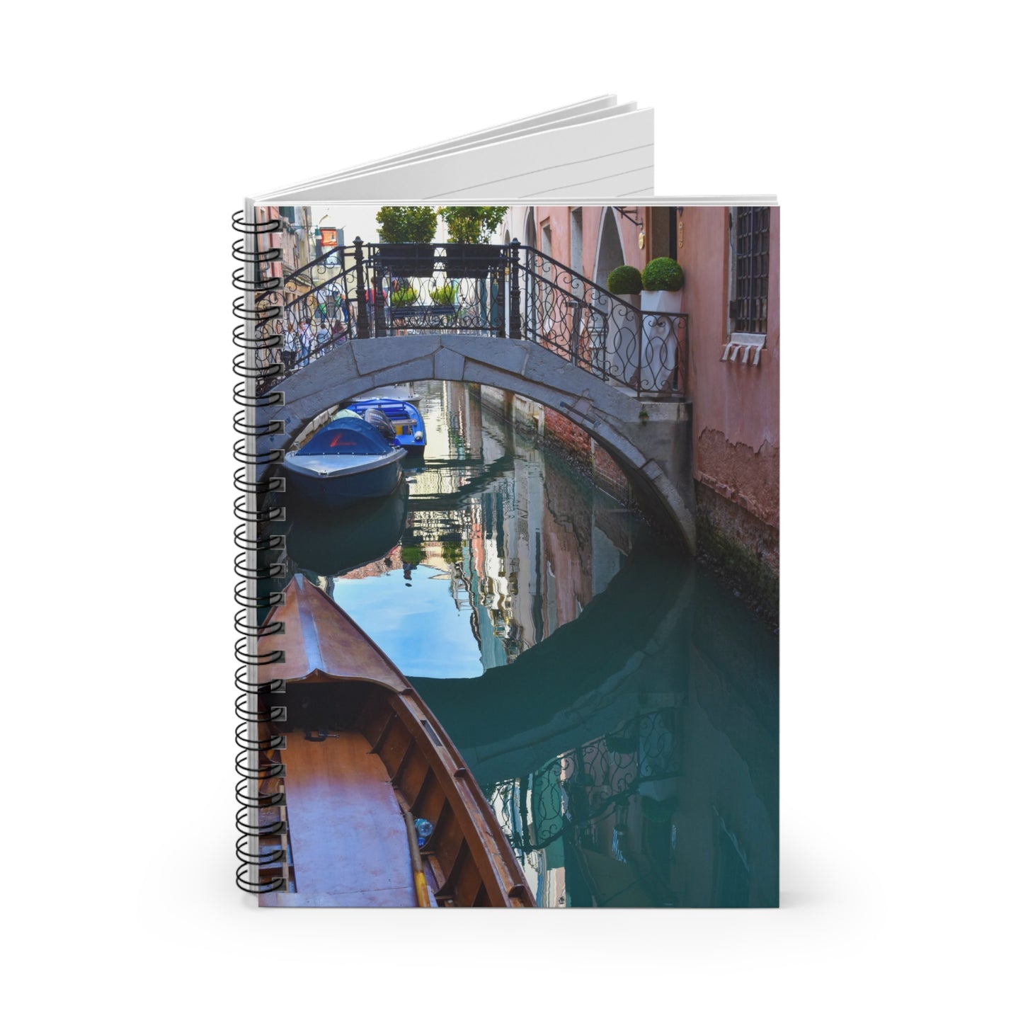 Spiral Notebook or Journal - Ruled Line - "Venice Canal" by Kim Bailey
