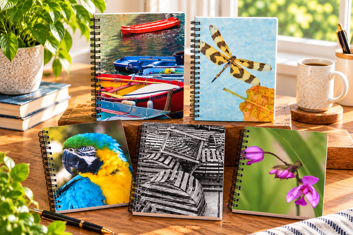 Beautiful small notebooks featuring Kim A. Bailey's photographs.