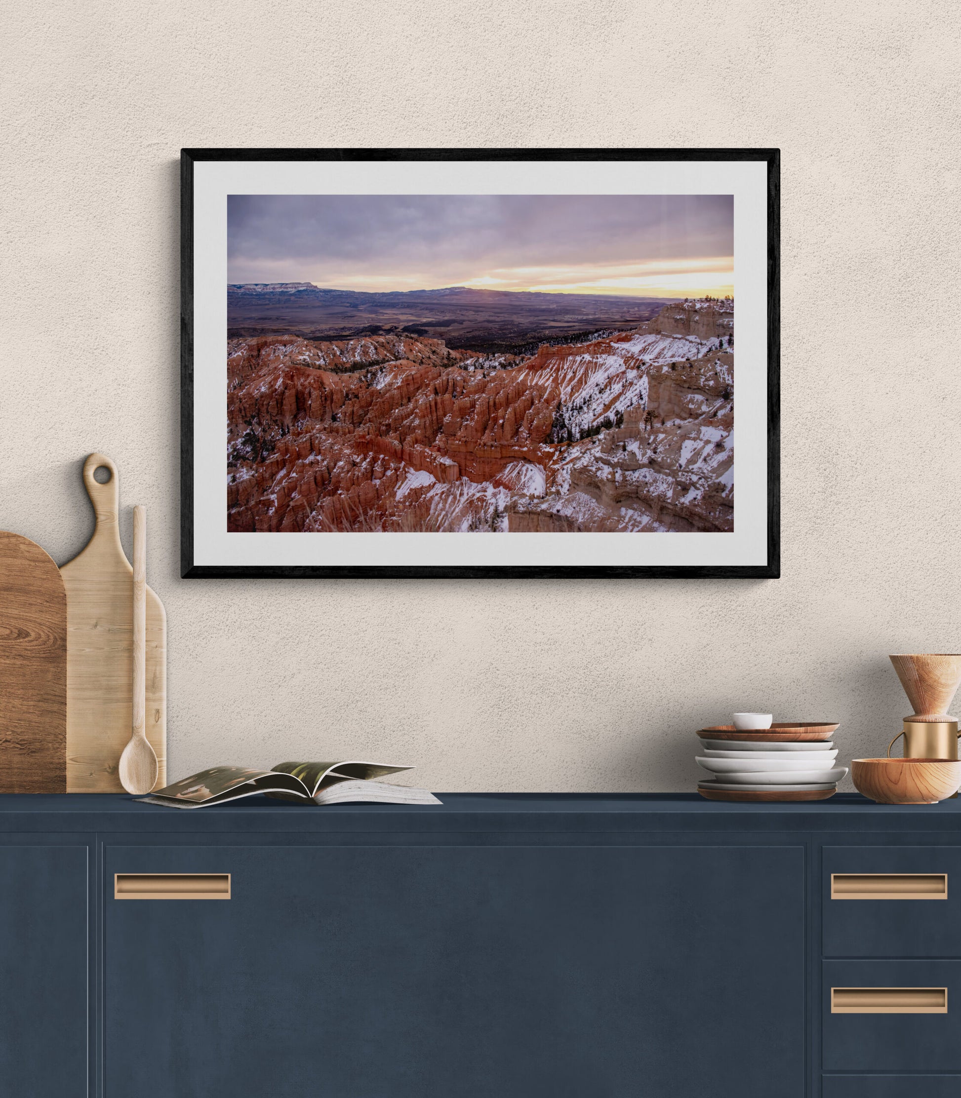Sunrise-Over-Bryce-Canyon Original Photograph by Kim A. Bailey on Kitchen Wall