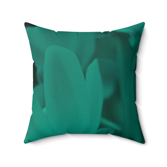 Tinted Teal Orchid Faux Suede Square Pillow