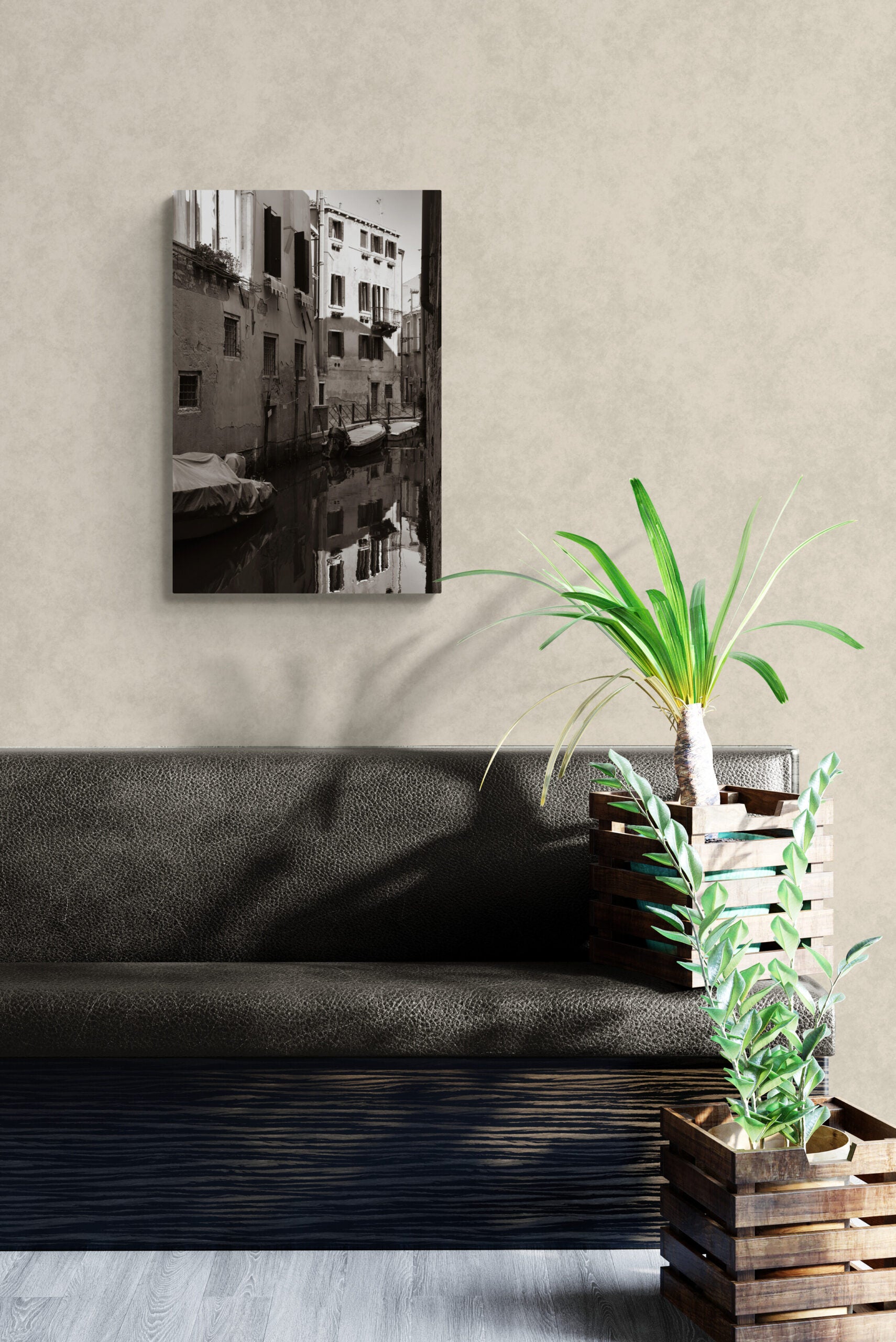Venice Canal (Sepia Toned Print) Original Photograph by Kim A. Bailey