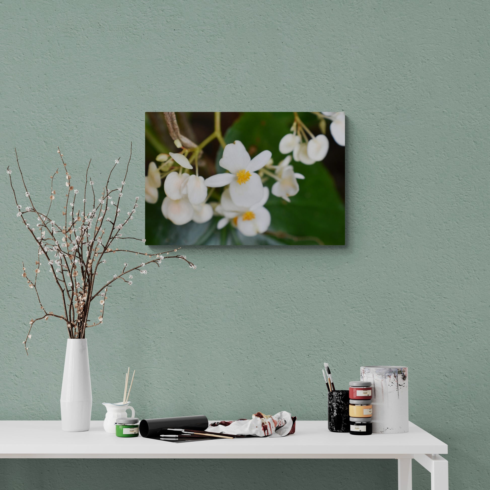 White Begonia, Original Photograph by Kim A. Bailey