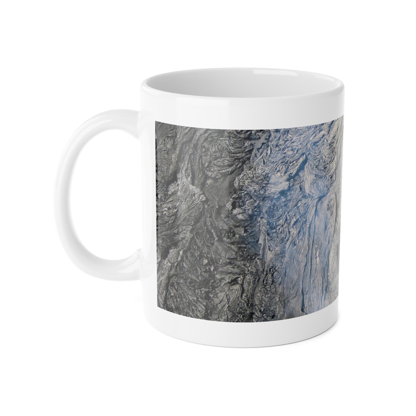 White Ceramic Mug, 11oz "Lava Tube" by Kim A. Bailey