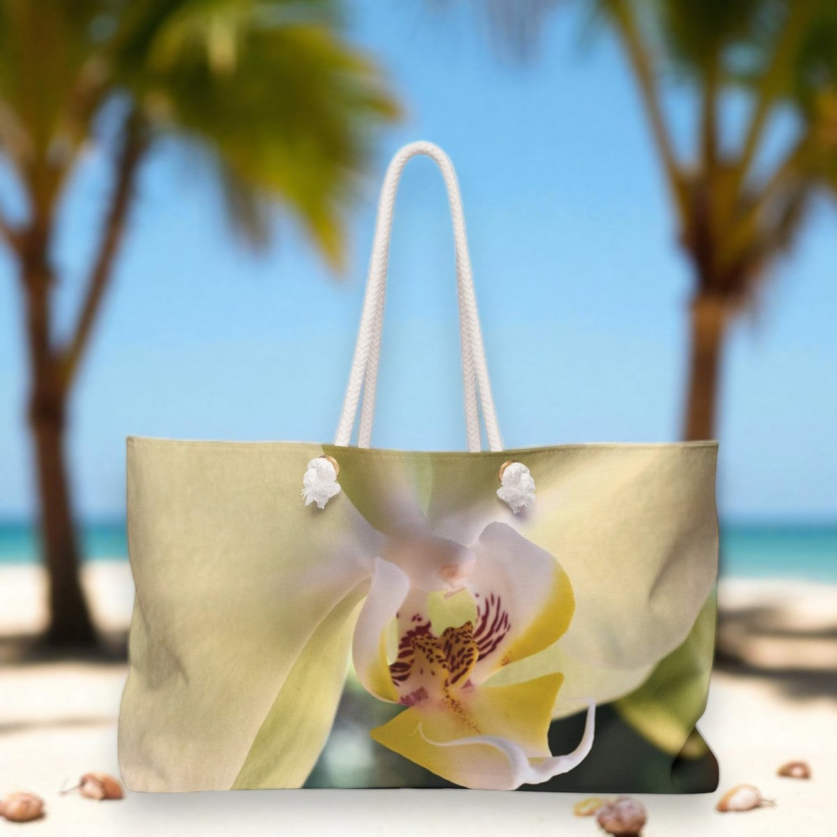 Yellow Orchid Weekender Tote Bag – Floral Fine Art by Kim A. Bailey