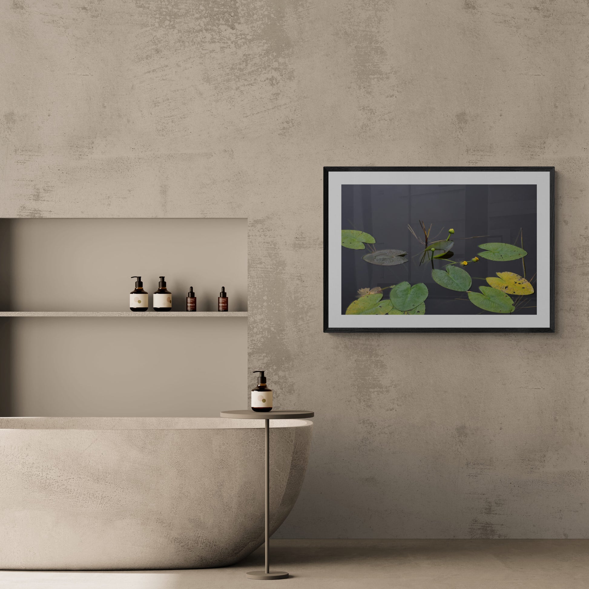 Yellow Water Lily in Calm Water, Original Photograph by Kim A. Bailey