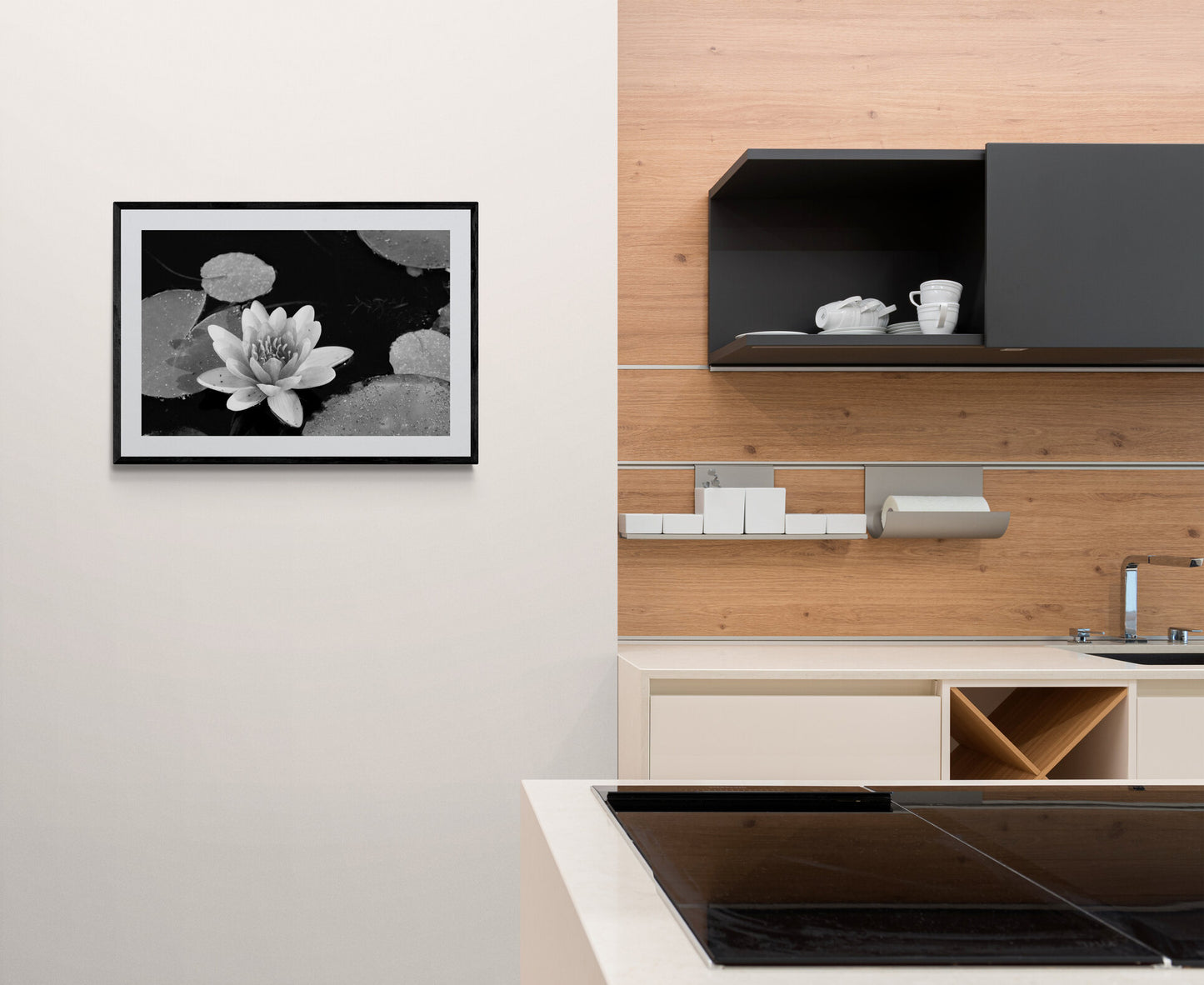Water Lily in Black and White