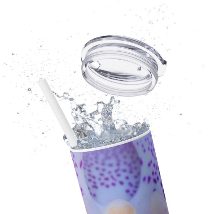 Skinny Tumbler with Straw, 20 oz. "Phalaenopsis Orchid" by Kim A. Bailey - Image 8