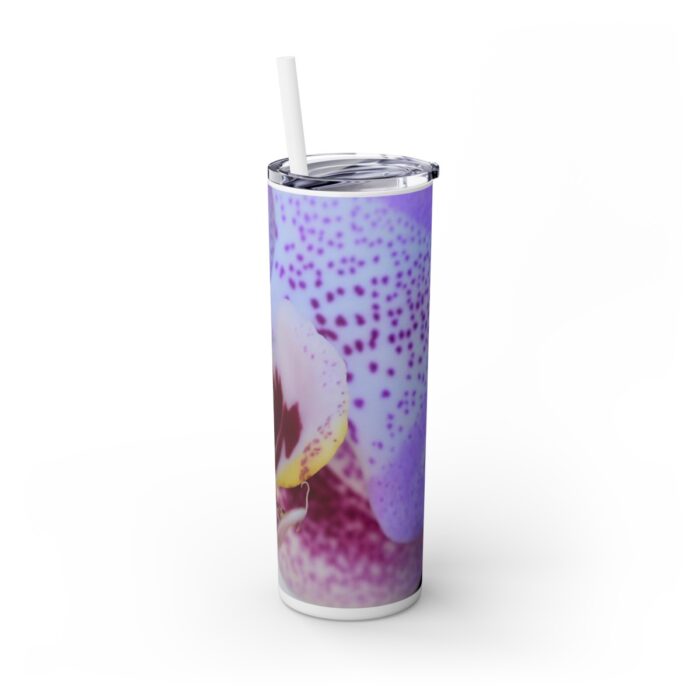 Skinny Tumbler with Straw, 20 oz. "Phalaenopsis Orchid" by Kim A. Bailey - Image 5
