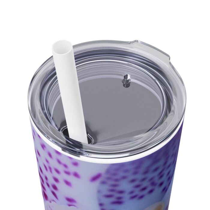 Skinny Tumbler with Straw, 20 oz. "Phalaenopsis Orchid" by Kim A. Bailey - Image 2