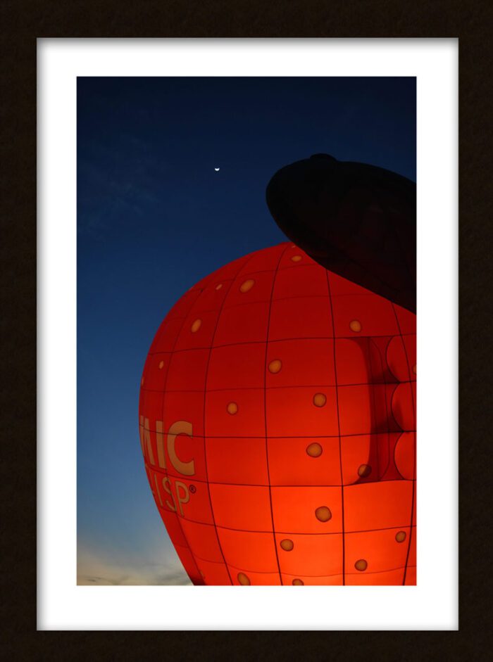 Framed Red Balloon Under the Moon, Original Photograph by Kim A. Bailey