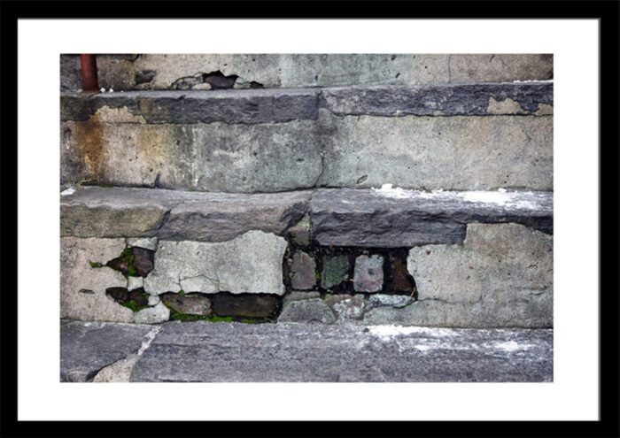 Framed Layers of Rock and Cement on the Stairs at the River Front, Savannah, Georgia, Original Photograph by Kim A. Bailey