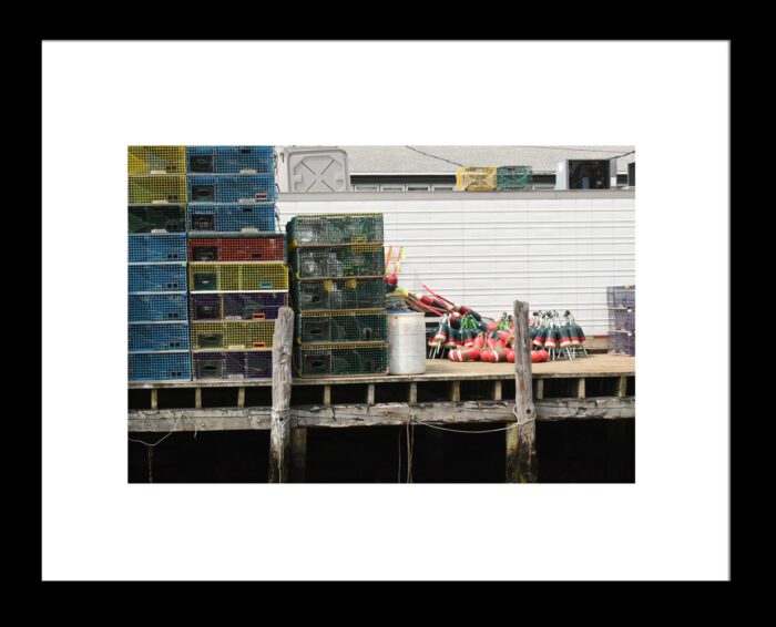 Framed Stacked Lobster Traps, Original Framed Photograph by Kim A. Bailey