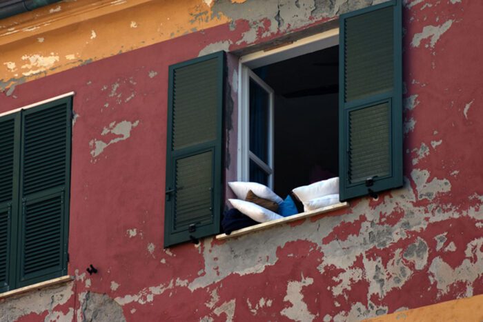 Framed Open Italian Window, Cinque Terre, Italy, Original Photograph by Kim A. Bailey