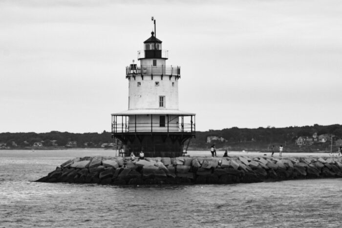 Black and White Lighthouse, Original Photograph by Kim A. Bailey