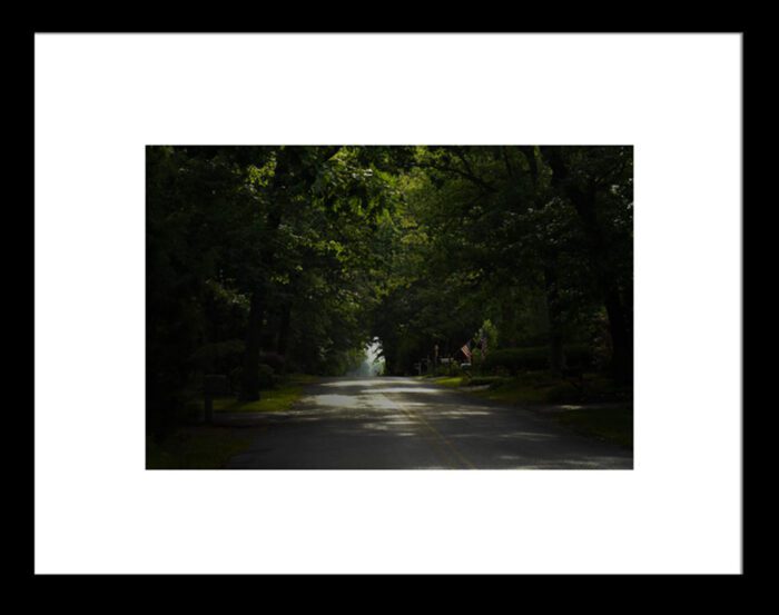 Framed Quiet Street in New Jersey, Original Photograph by Kim A. Bailey