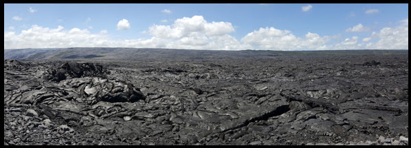 Framed Kilauea Lava Field Panoramic, Original Photograph by Kim A. Bailey