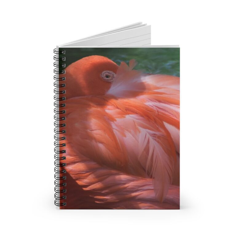 Pink Flamingo Spiral Notebook - Ruled Line Photo By Kim A. Bailey